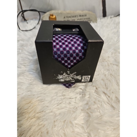 The  Collection LUXURY Silk TIE & Cufflink Set - Picture 1 of 6